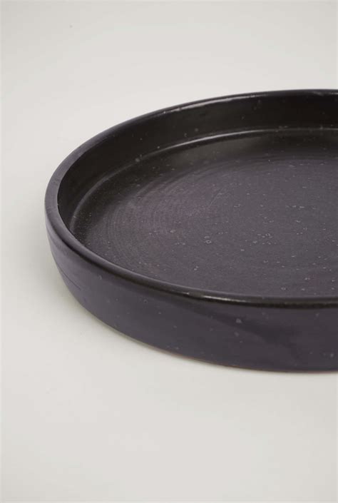 Planter Ceramic Saucer in Black handmade in Germany designed by R.EH