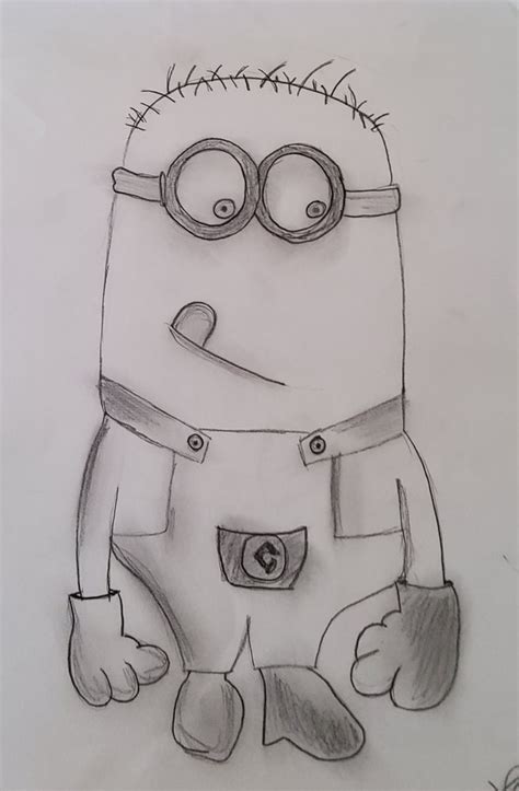 a drawing of a minion with glasses on