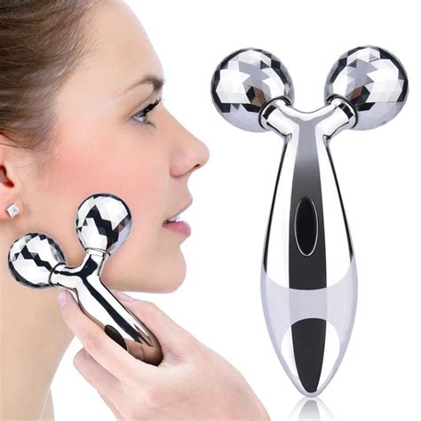 3D Roller Massager 360 Rotate Silver Thin Face Full Body Shape Massager ...