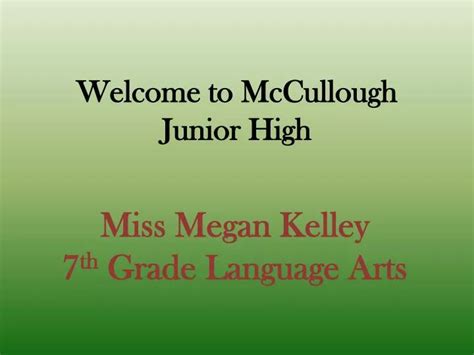 PPT - Welcome to McCullough Junior High PowerPoint Presentation, free ...