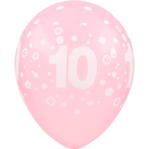 10th Birthday Balloons 6 Pack - Pink | BIG W