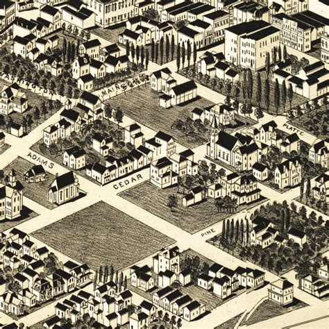 Vintage Map of Missoula, Montana 1891 by Ted's Vintage Art