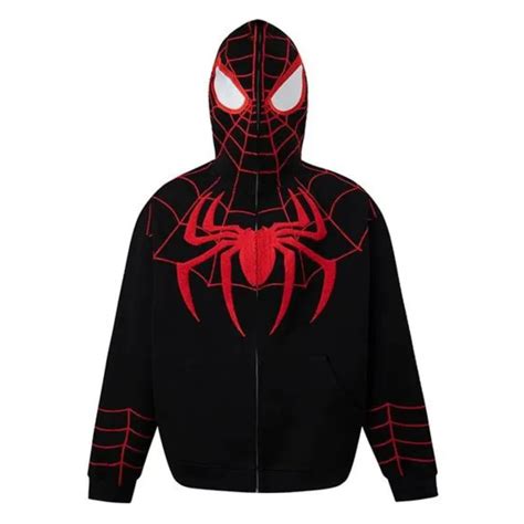 Spider Hoodie, Spiderweb Hoodie, Spiderweb Print Grunge Streetwear Punk ...