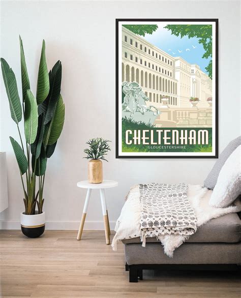 Cheltenham Spa Town Travel Poster Original Art Print, Wall Art Decor - Etsy