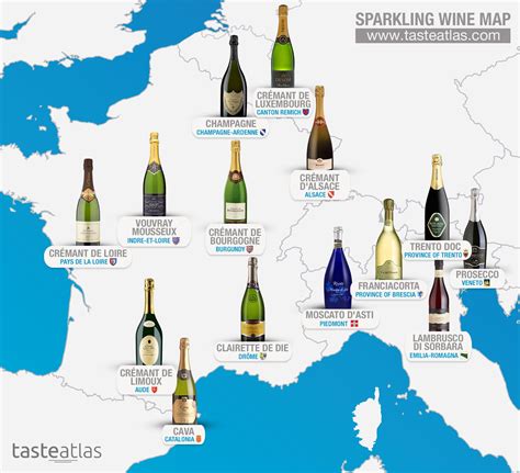 Sparkling Wines of the World: 44 Sparkling Wine Types | TasteAtlas | Sparkling wine, Wine, Wine map