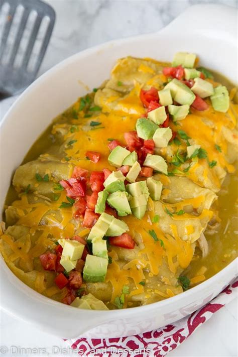 Chicken Enchiladas with Green Chile Sauce - Dinners, Dishes, and Desserts