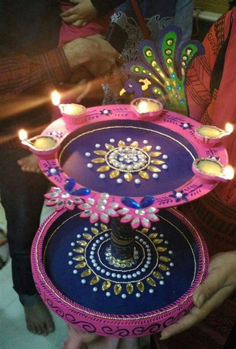 Aarti thali | Art and Craft | Pinterest | Diwali, Decoration and Craft