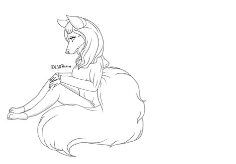 Wolf anthro female lineart - Free to use by LSARapier on DeviantArt