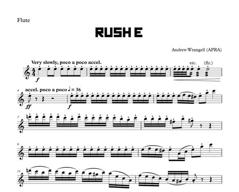 Rush E - Flute Sheet Music