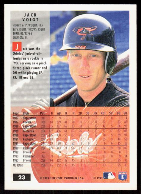 1994 Fleer 23 Jack Voigt Baltimore Orioles | eBay