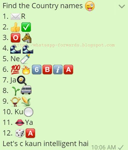 Find the Country Names Whatsapp Quiz | Puzzles World