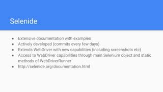 Fluent API for selenium - options | PPT | Free Download