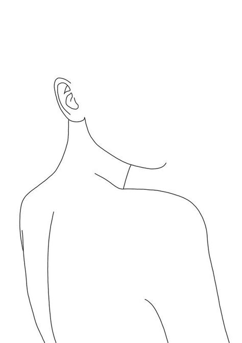 Framed or Unframed Minimal Line Drawing of Woman's Back, Figurative Art ...