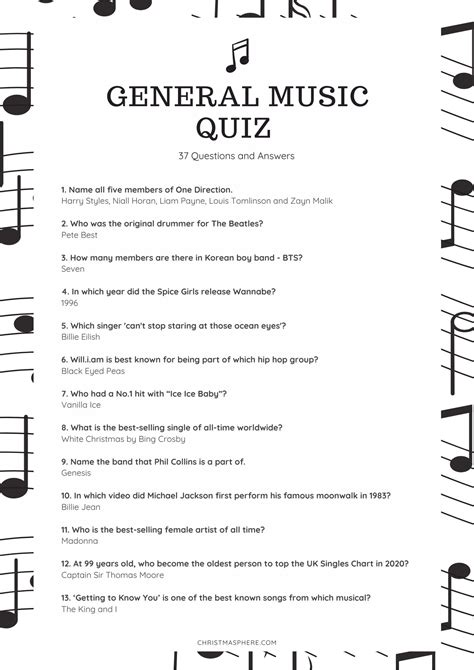 Music Trivia Quiz - 37 Fun Questions and Answers For All Ages