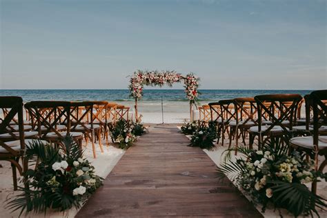 A beach ceremony at Akiin Beach Club. | Tulum wedding, Destination ...