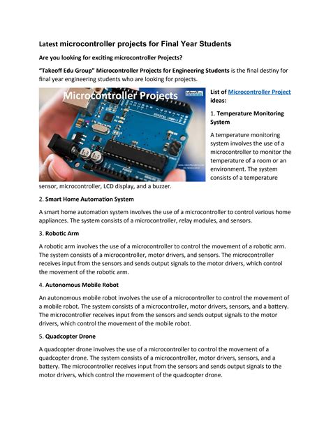 Latest microcontroller projects for Final Year Students by kavya rakesh - Issuu