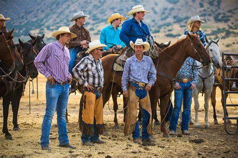 Cowboys At A Rodeo Stock Photo & More Pictures of Caucasian Ethnicity ...