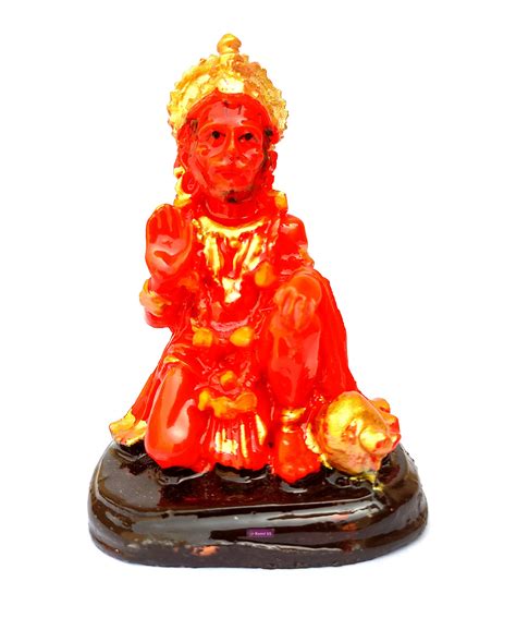 Buy Kenvi US Lord Hanuman Idol | Bajrang Bali Idol (R-137) Red Resin Statue for Car Dashboard ...