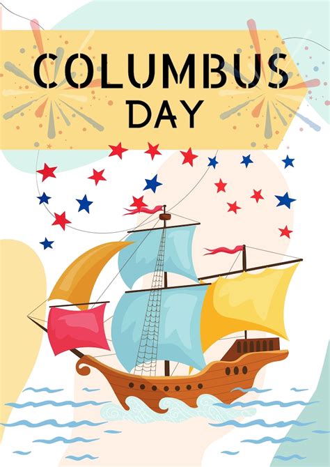 Columbus Day Printable Arts Columbus Day Colorful Decor - Etsy