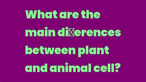 What are the main differences between plant and animal cell? मराठीत | What are the main ...
