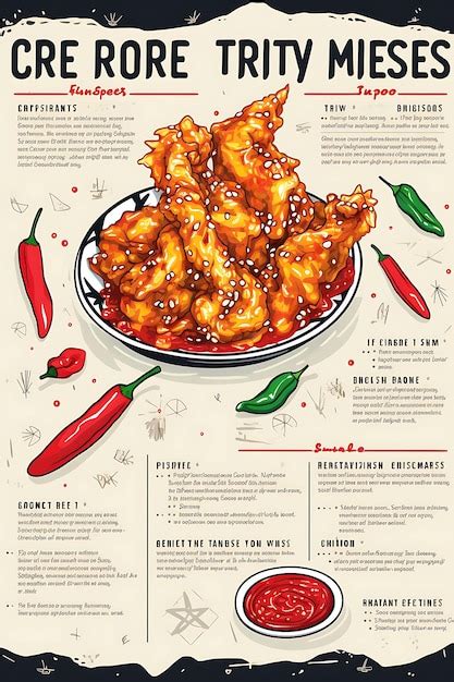 Premium AI Image | Design of General Tsos Chicken Menu Bold Red Color ...