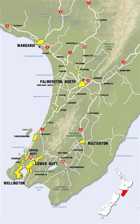 Political Map of Wellington New Zealand | Political Map of New Zealand