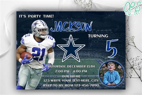 Dallas Cowboys Birthday Invites Template to Print at Home DIY ...