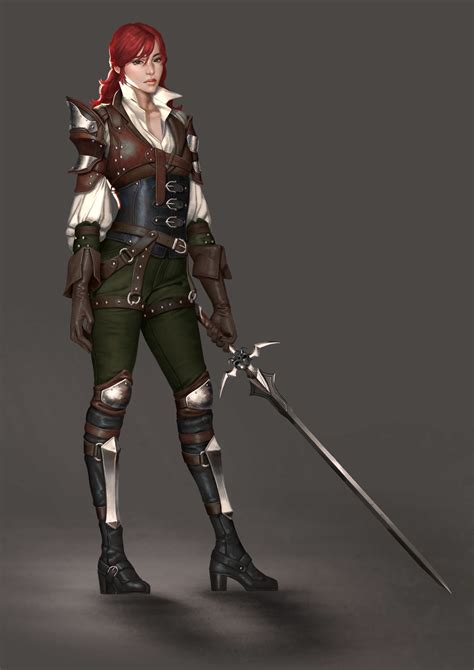 Female Human Sword Leather Armor Fighter Rogue Swashbuckler ...