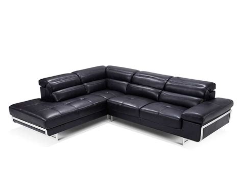 Modern Black Leather Sectional Sofa EF347 | Leather Sectionals