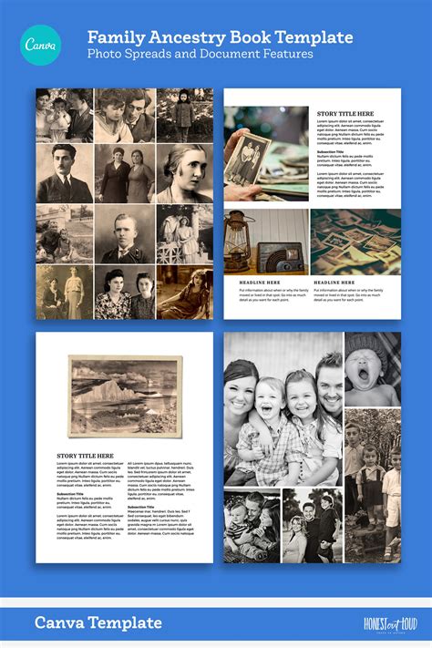 Ancestry Book Template Family Tree Family History and Genealogy Printable Book PC Mac and iPad ...