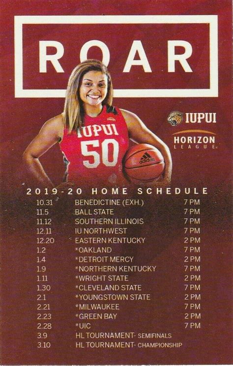 20192020 IUPUI Basketball pocket schedule set of two : Free Download ...