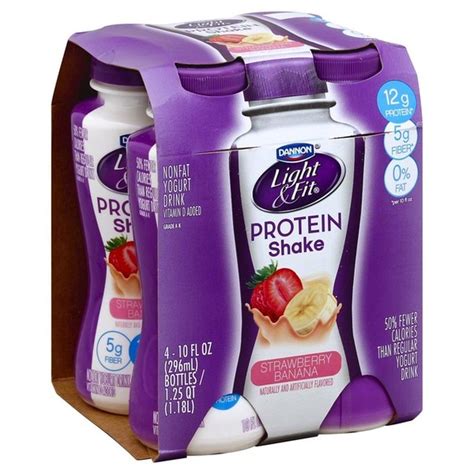 Dannon Light & Fit Protein Smoothie Strawberry Banana Nonfat Yogurt Drink (9.5 fl oz) - Instacart