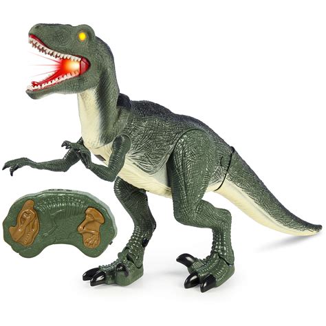 Best Choice Products Remote Control Velociraptor RC Walking Dinosaur Lights & Sounds Kid Pet Toy ...