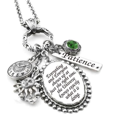 Charm Necklace, Inspirational Glass Pendant, Silver Inspirational Quote ...