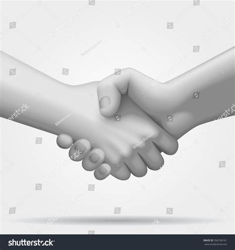 Handshake Black White Colors Business Partnership Stock Vector (Royalty ...