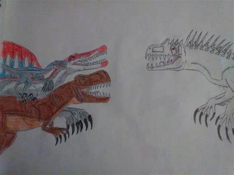 Rexy,Blue and Spino vs Indominus Rex by Bonnerscar on DeviantArt