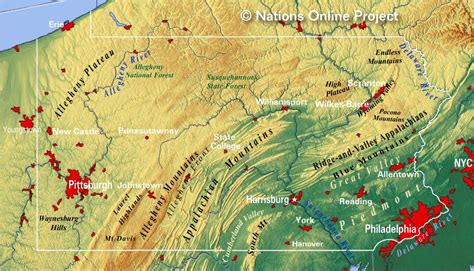 Map of the State of Pennsylvania, USA - Nations Online Project