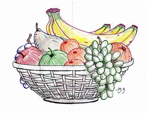 Coloring Pages for Vegetable Basket Beautiful Ve Ables Drawing at Paintingvalley | Fruits ...