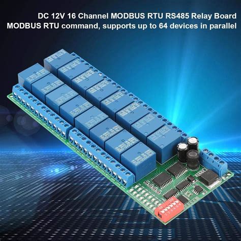 LEKU Relay Module - DC 12V 16 Channel MODBUS RTU RS485 Relay Module Board PLC Controller Serial ...