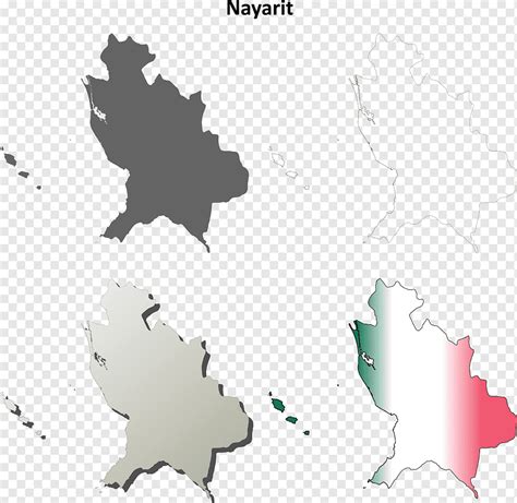 Nayarit blank outline map set, png | PNGWing