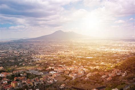 Premium Photo | Panoramic view of naples city in italy with vesuvius ...