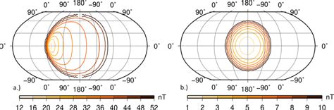 The two Robinson projections show the determined areas of admissible ...