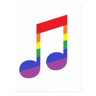 Rainbow Music Notes Postcards | Zazzle