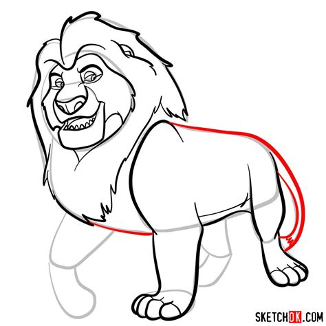 How to draw Mufasa | The Lion King - Sketchok easy drawing guides