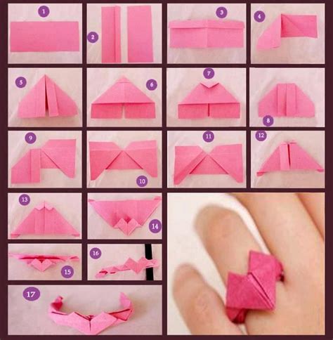 愛心戒指自己摺！ | Origami patterns, Origami crafts, Cute origami