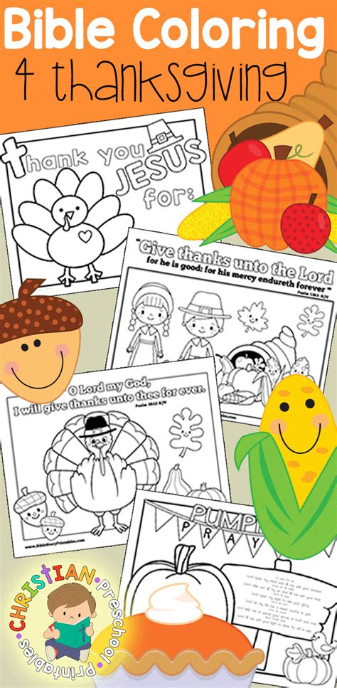 Thanksgiving Bible Coloring Pages - Christian Preschool Printables