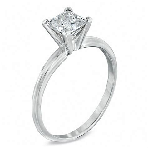 1 CT. Princess-Cut Diamond Solitaire Engagement Ring in 14K White Gold | Diamond Rings | Rings ...