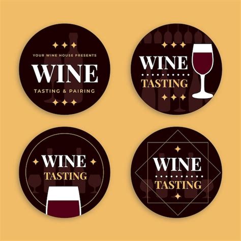 Free Vector | Flat design wine tasting labels template
