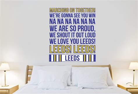 Buy Leeds United Marching On Together Wall Art Sticker - Chant Decal ...