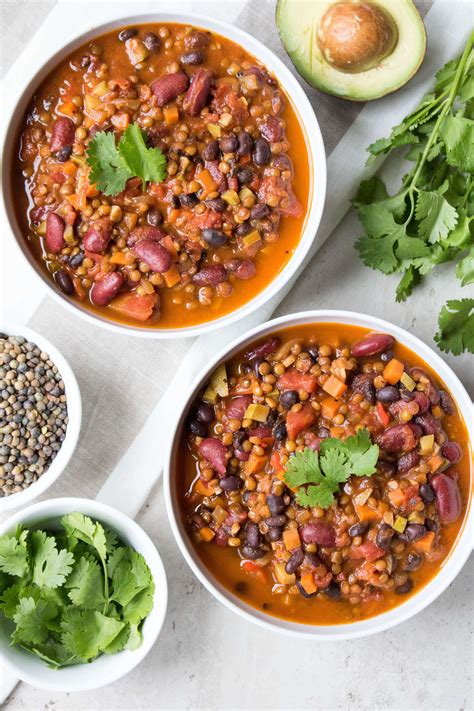 Easy Vegetarian Lentil Chili - Stephanie Kay Nutrition